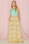 Plus Size Meadow Floral Print Maxi Dress Maxi Dress EG fashion   