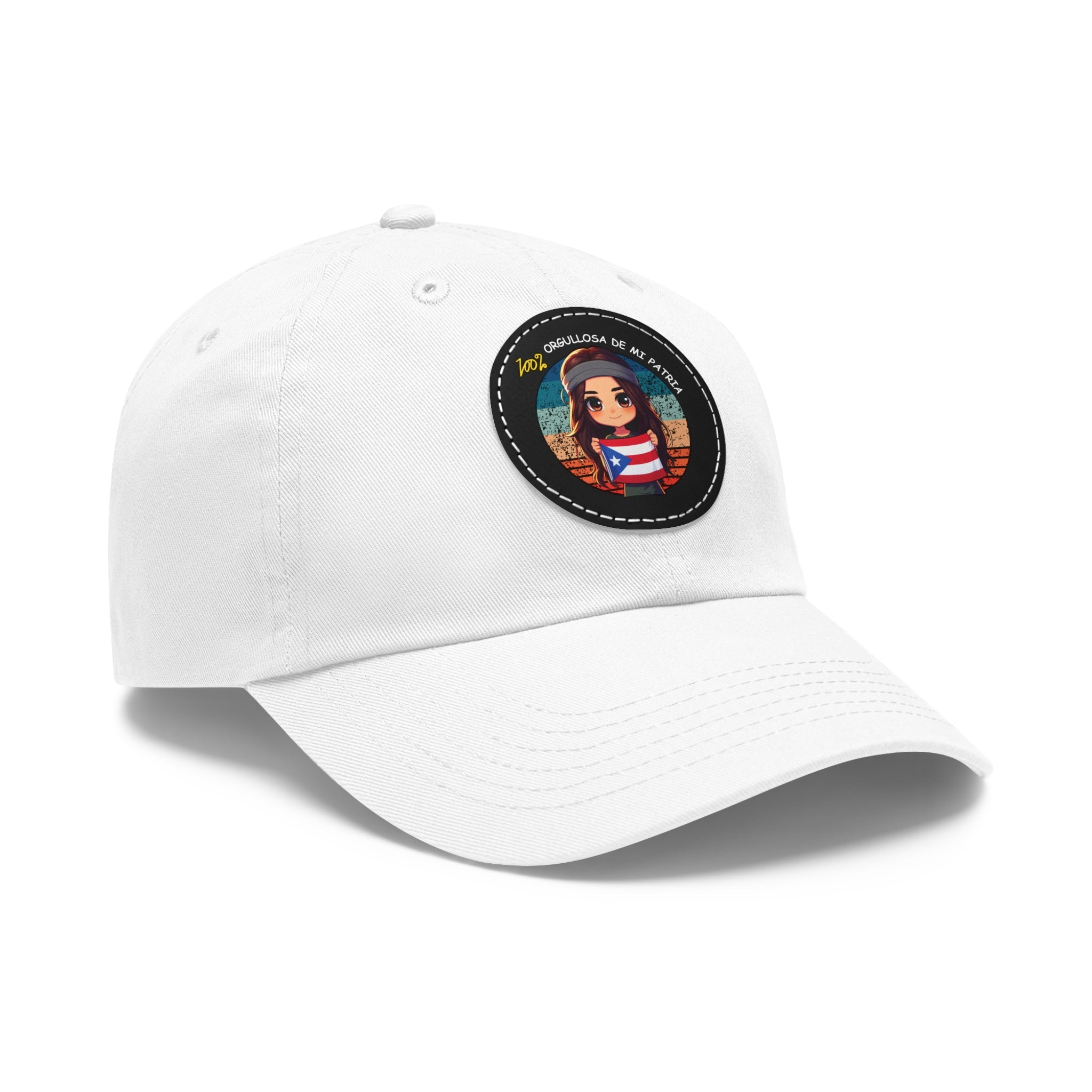 ORGULLOSA DE MI PATRIA Dad Hat with Leather Patch (Round) Caps Printify   