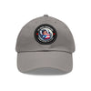 YO SERIA BORINCANA Dad Hat with Leather Patch (Round) Caps Printify Grey / Black patch Circle One size