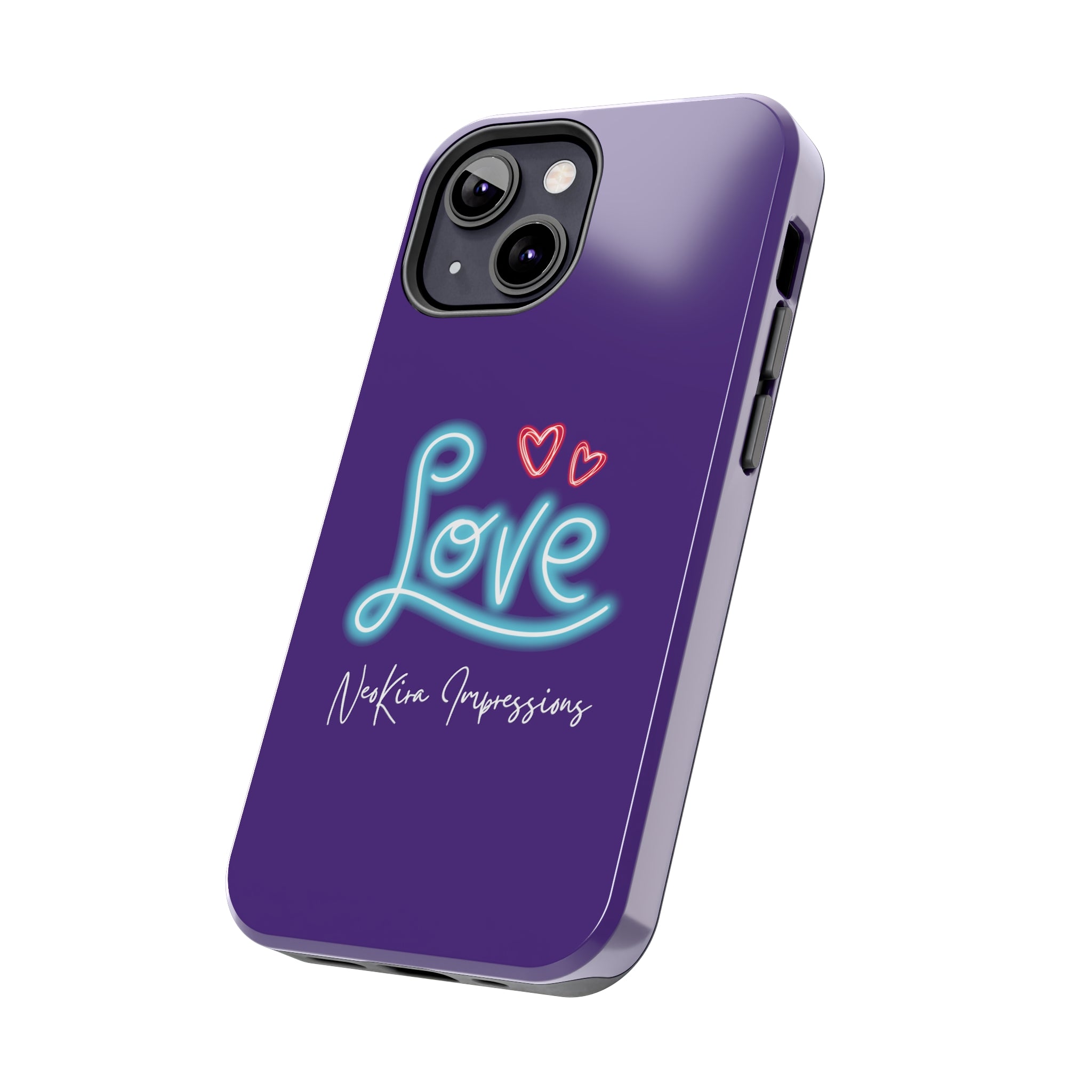 NEON LOVE PURPLE Tough Phone Cases Phone Case Printify   