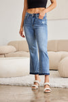 Judy Blue Full Size Release Hem Cropped Bootcut Jeans Jeans Trendsi   