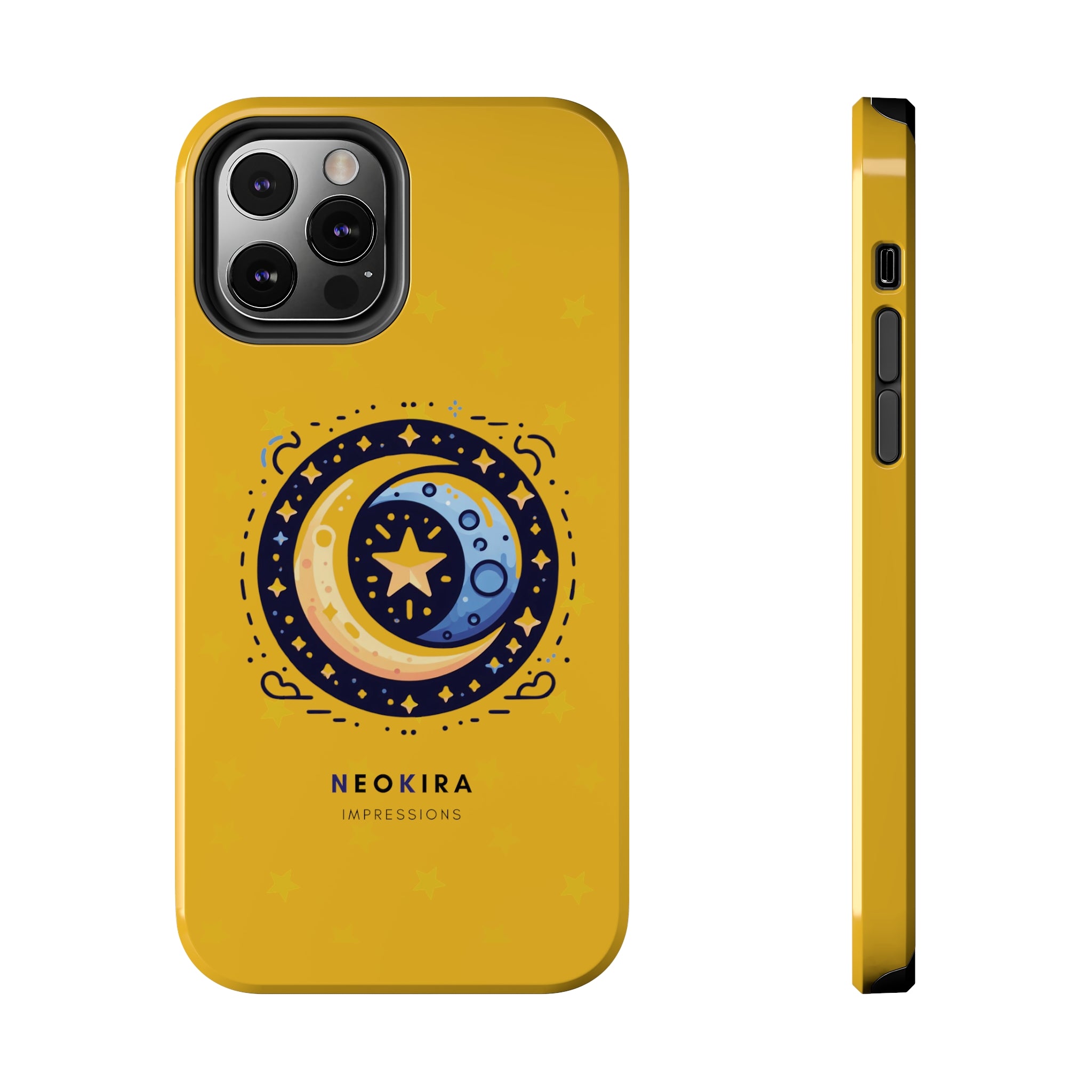 MOON AND STARS (YELLOW) Tough Phone Cases Phone Case Printify   