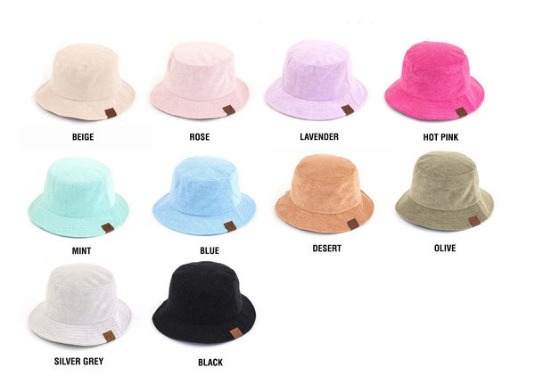 Y2K Trendy CC Terry Cloth Bucket Hat | Soft Foldable Summer Staple - NeoKira Unlimited