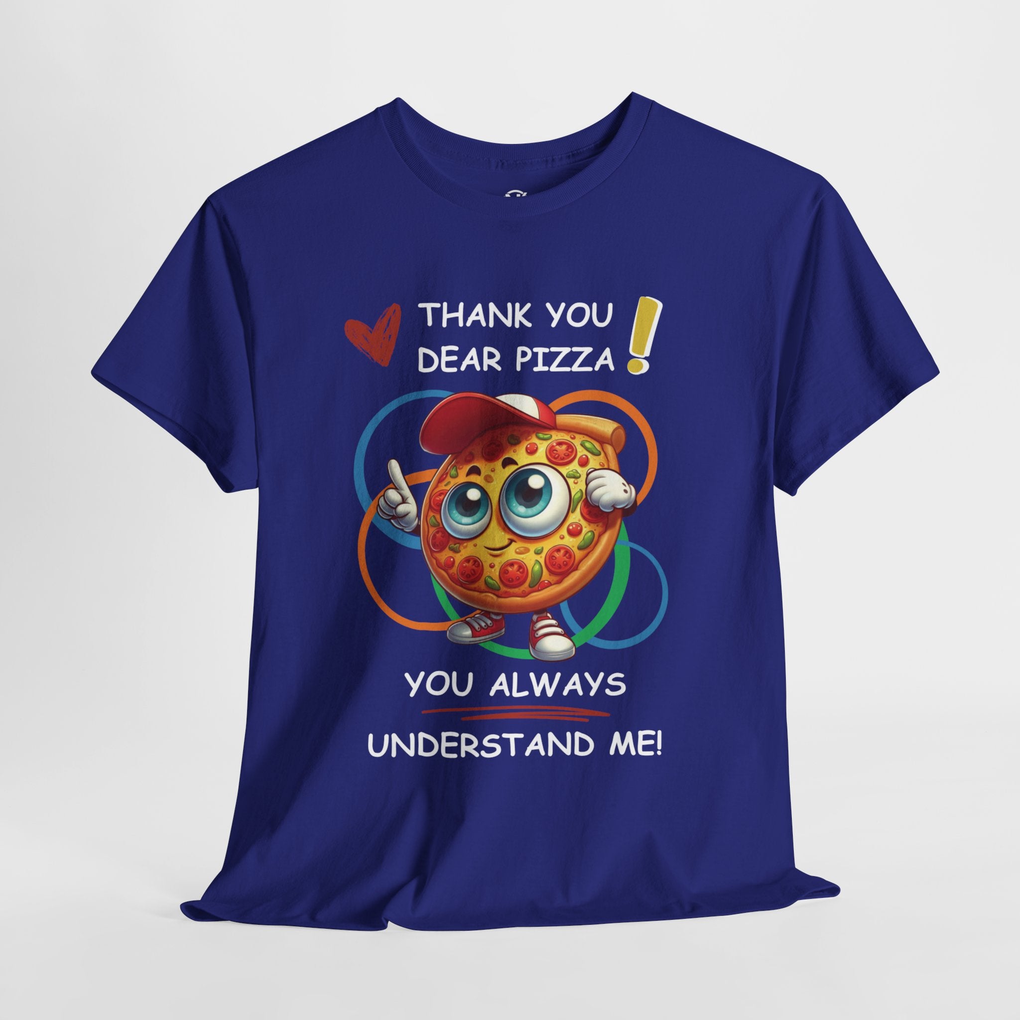 THANK YOU PIZZA Unisex Heavy Cotton Tee T-Shirt Printify Cobalt S 