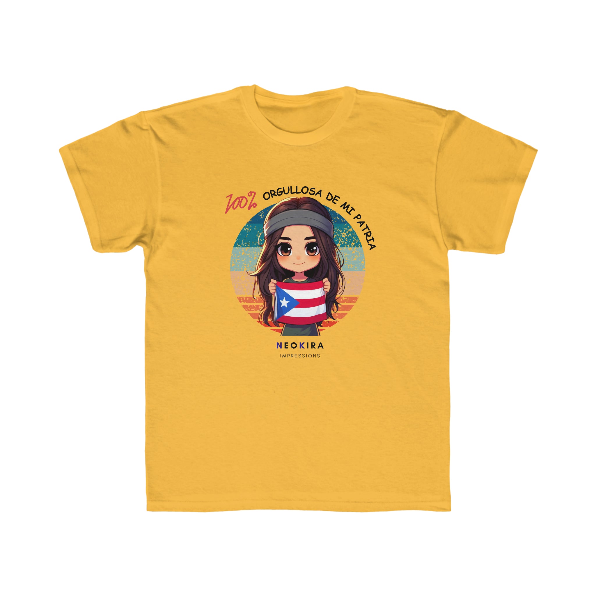 ORGULLOSA DE MI PATRIA...Kids Regular Fit Tee Kids clothes Printify Gold XS 