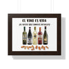 EL VINO ES VIDA Framed Horizontal Poster Poster Printify   