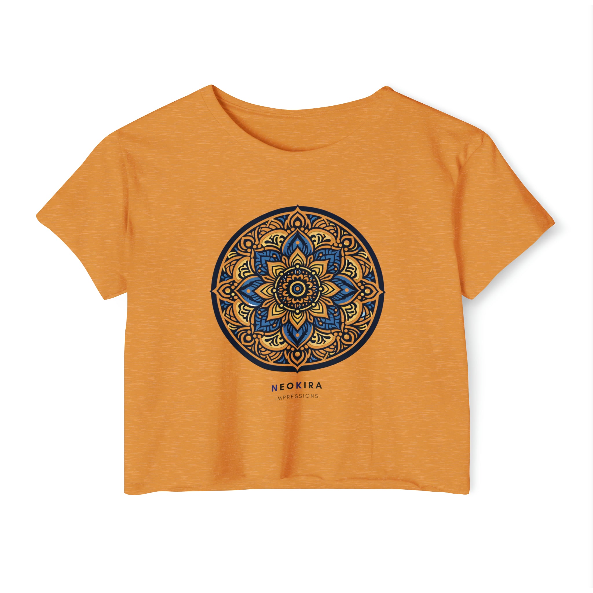 MANDALA Women's Festival Crop Top Crop Tee Printify Antique Gold XS 