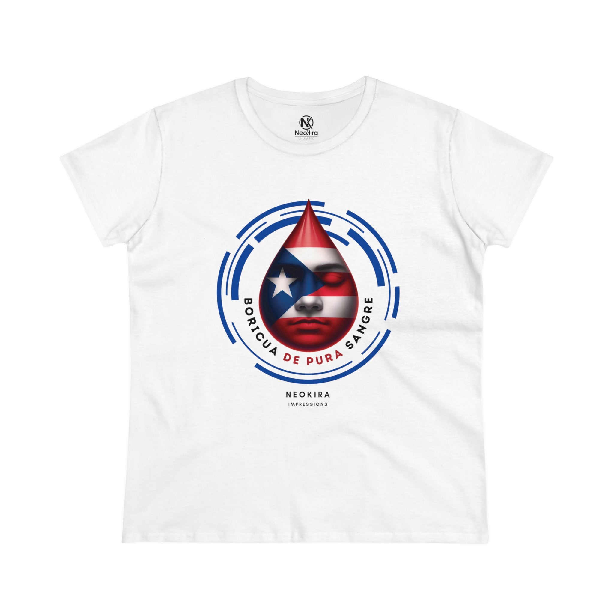 BORICUA DE PURA SANGRE Women's Midweight Cotton Tee - NeoKira Unlimited