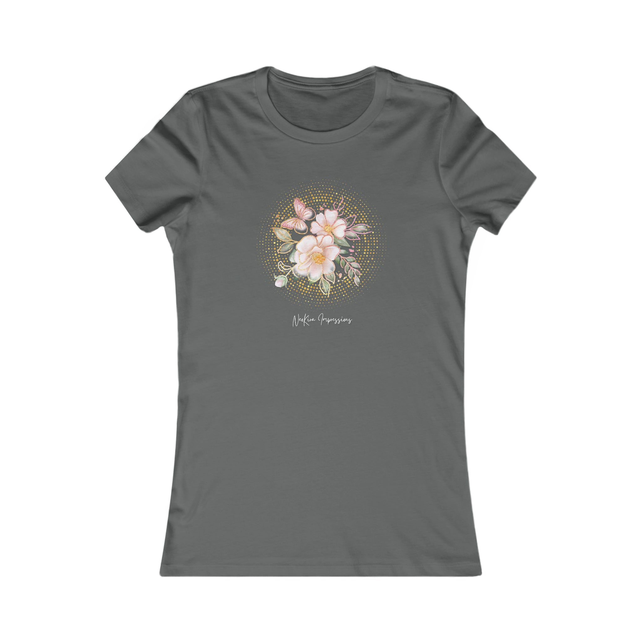 BUTTERFLIES AND FLOWERS  Women's Favorite Tee T-Shirt Printify S Asphalt 