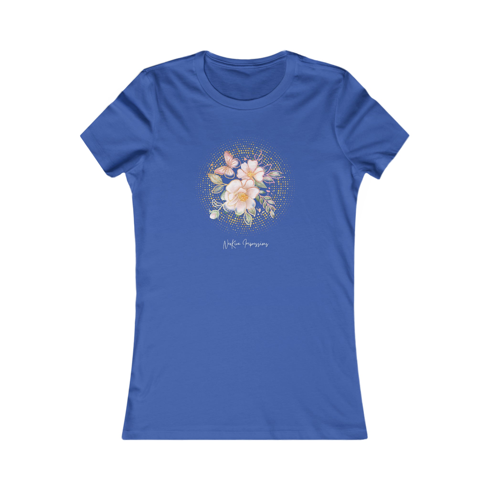 BUTTERFLIES AND FLOWERS  Women's Favorite Tee T-Shirt Printify S True Royal 