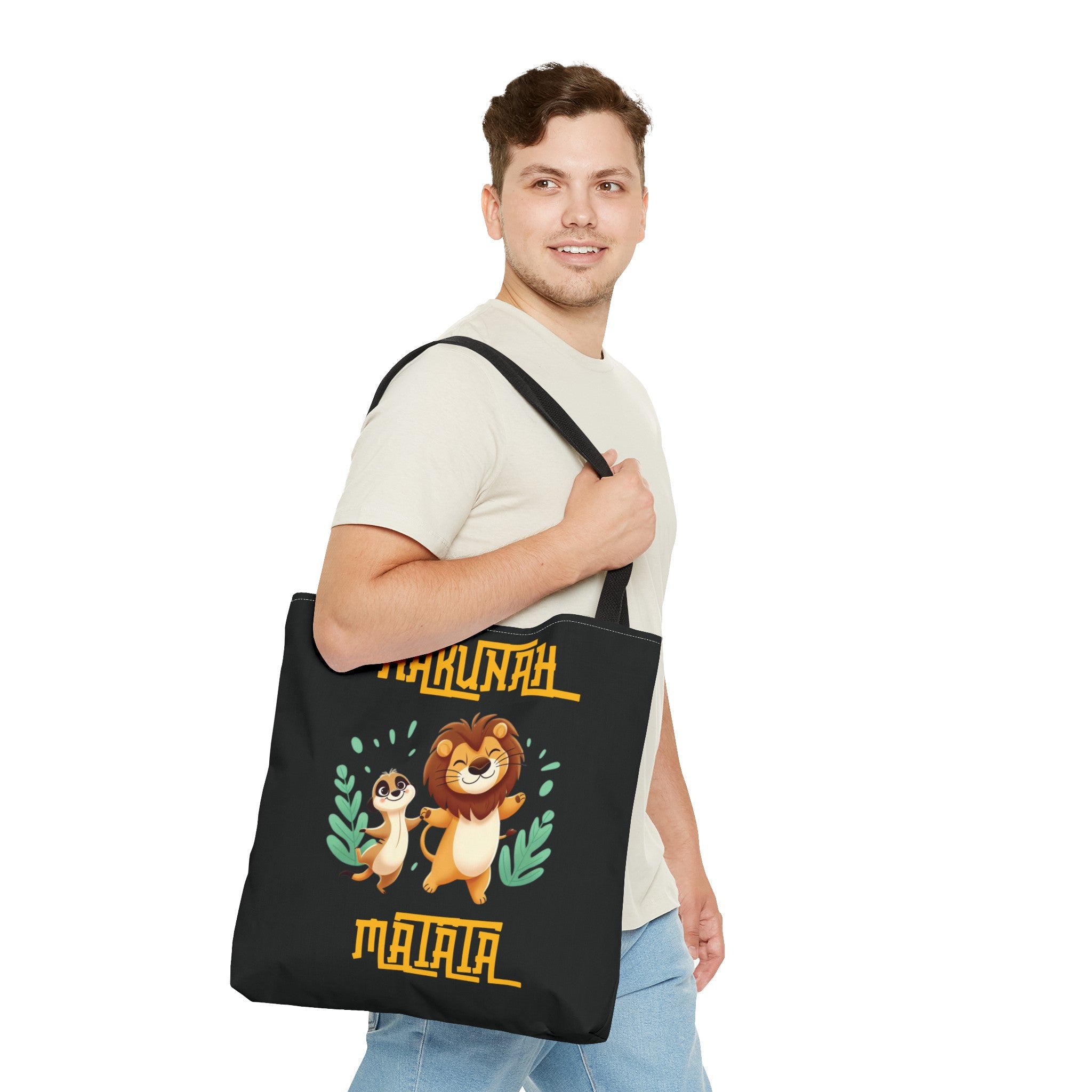 HAKUNAH MATATA BLACK Tote Bag Tote Bag Printify   