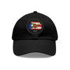 VEJIGANTE Dad Hat with Leather Patch (Round) Caps Printify Black / Black patch Circle One size