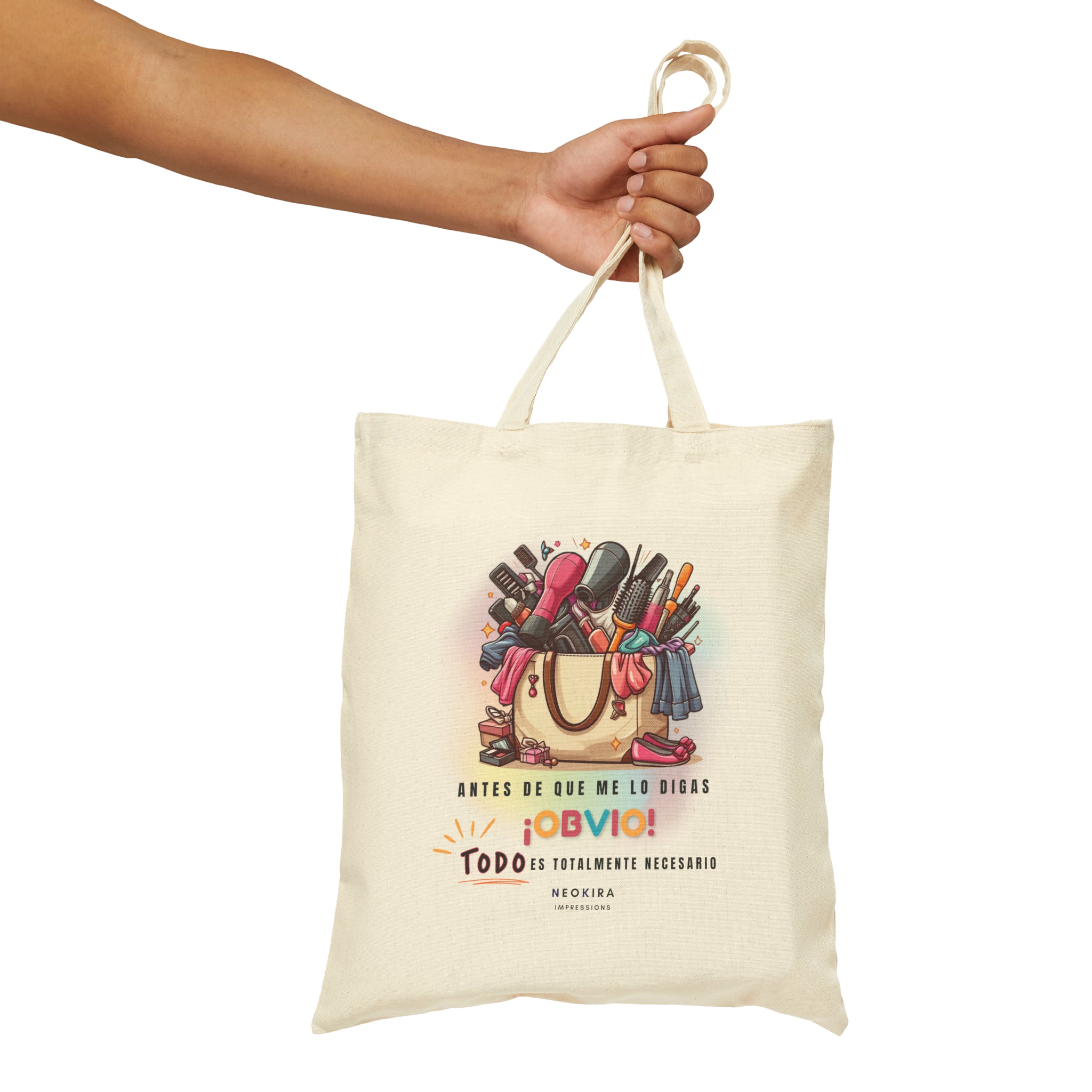 OBVIO QUE TODO ES NECESARIO Cotton Canvas Tote Bag Tote Bag Printify   