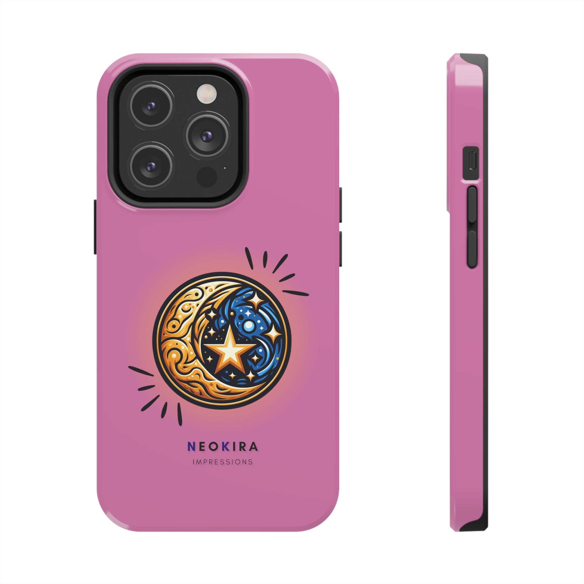 MOON AND STARS (PINK) Tough Phone Cases Phone Case Printify iPhone 14 Pro  