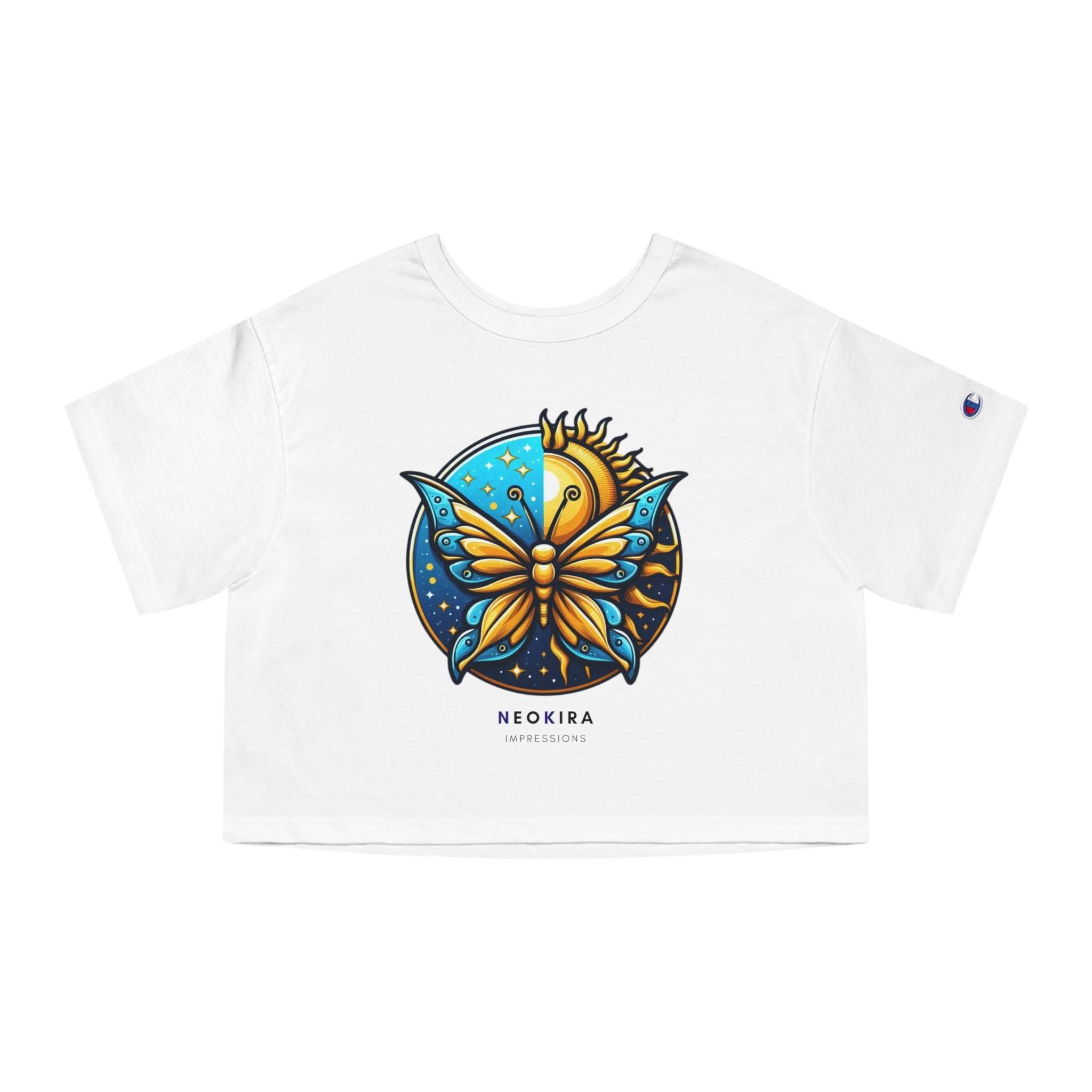 BUTTERFLY... Champion Women's Heritage Cropped T-Shirt Crop Tee Printify White XS 