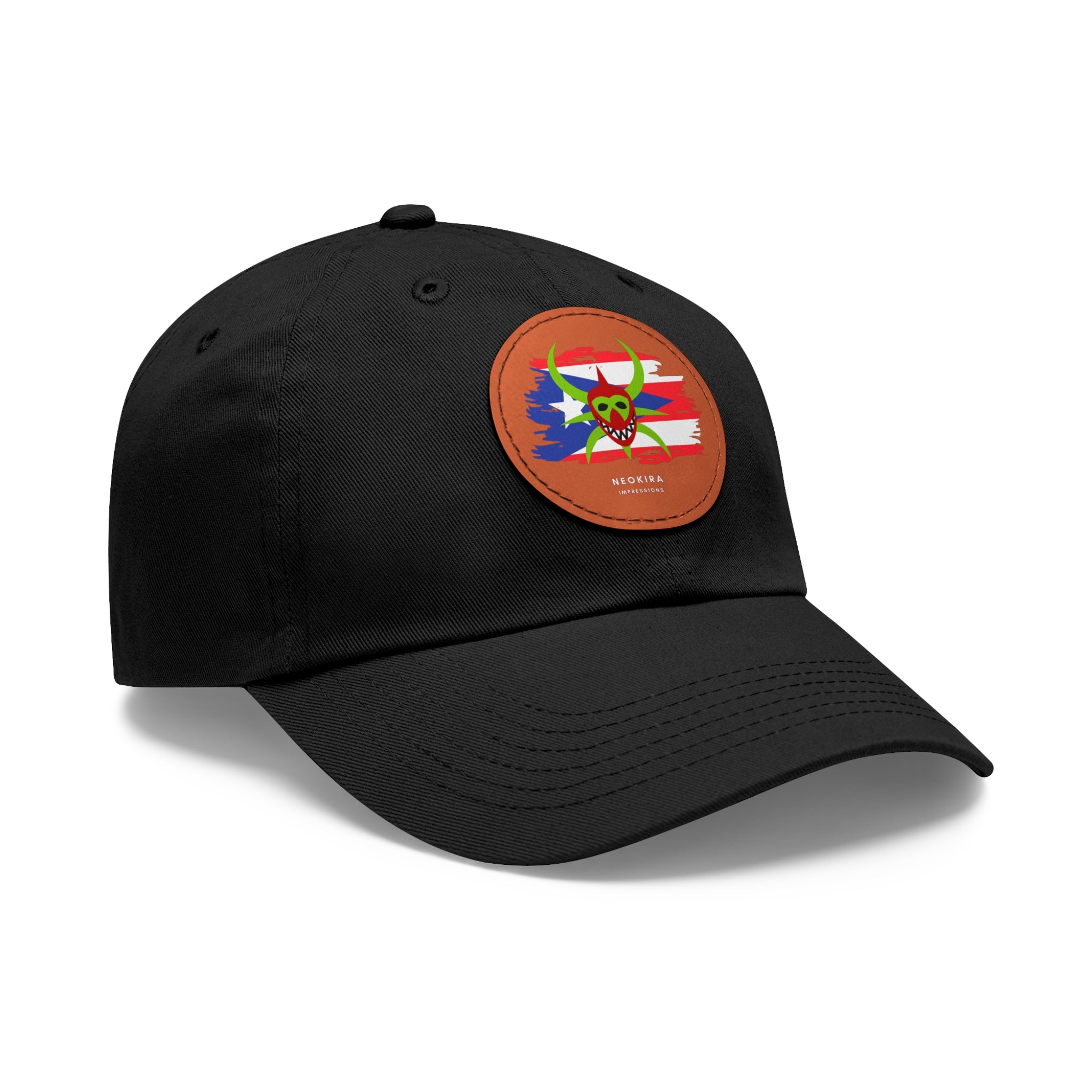 VEJIGANTE Dad Hat with Leather Patch (Round) Caps Printify   