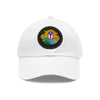 SOY DE AQUI Dad Hat with Leather Patch (Round) Caps Printify White / Black patch Circle One size