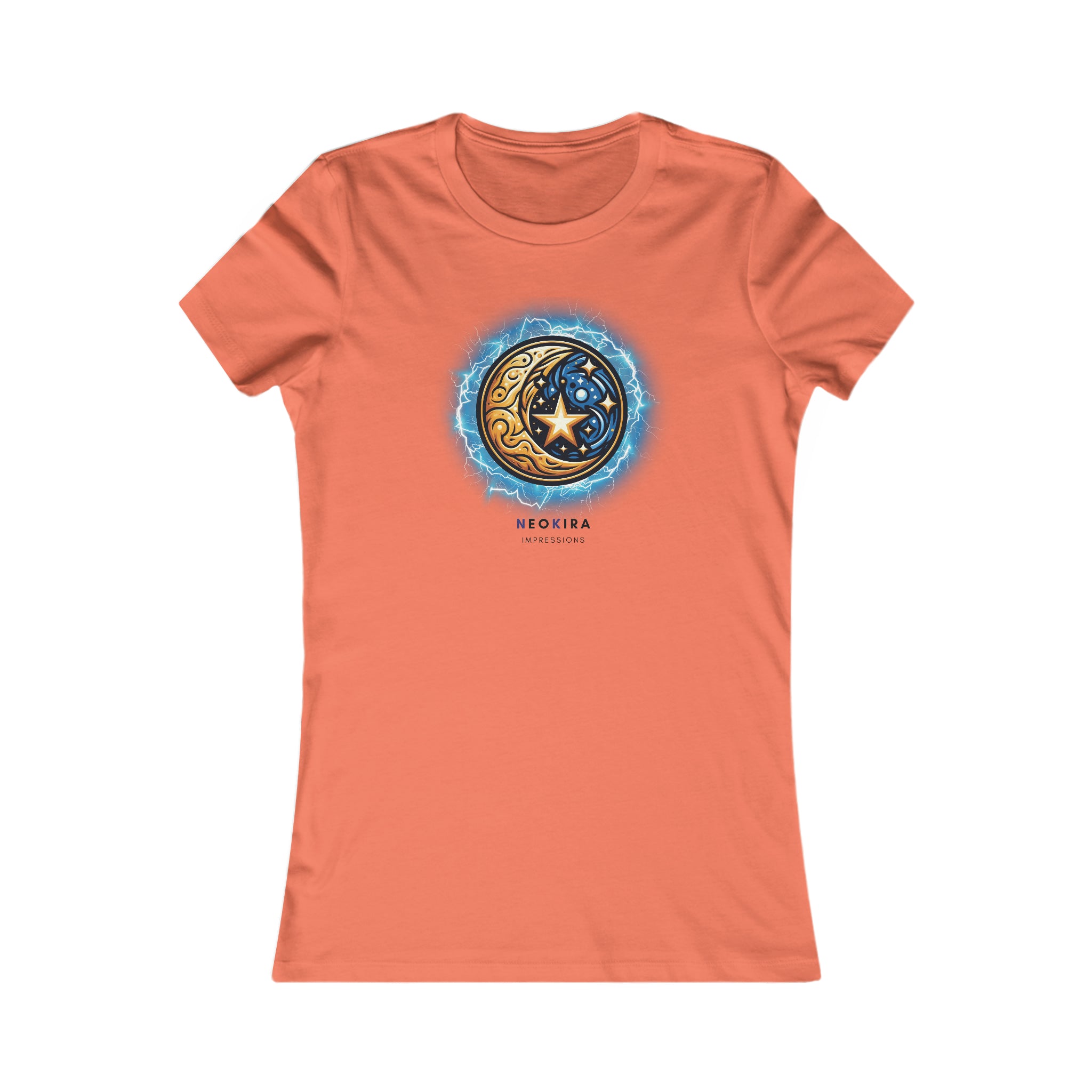 MOON AND STARS Women's Favorite Tee T-Shirt Printify S Coral 