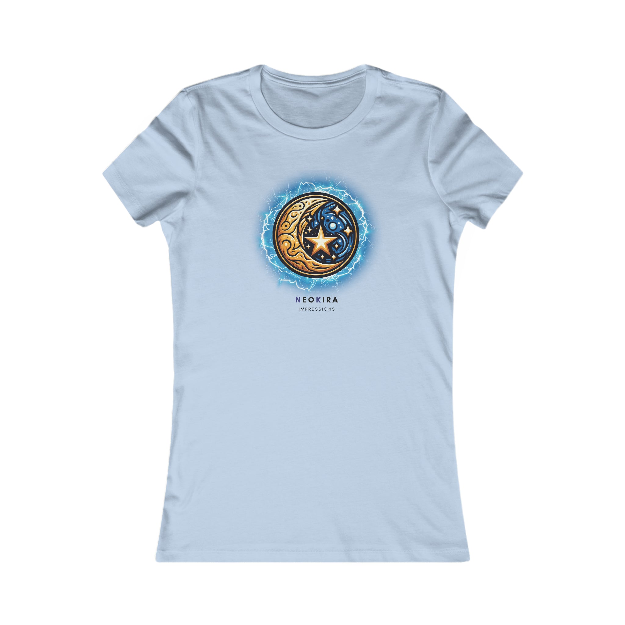 MOON AND STARS Women's Favorite Tee T-Shirt Printify S Baby Blue 