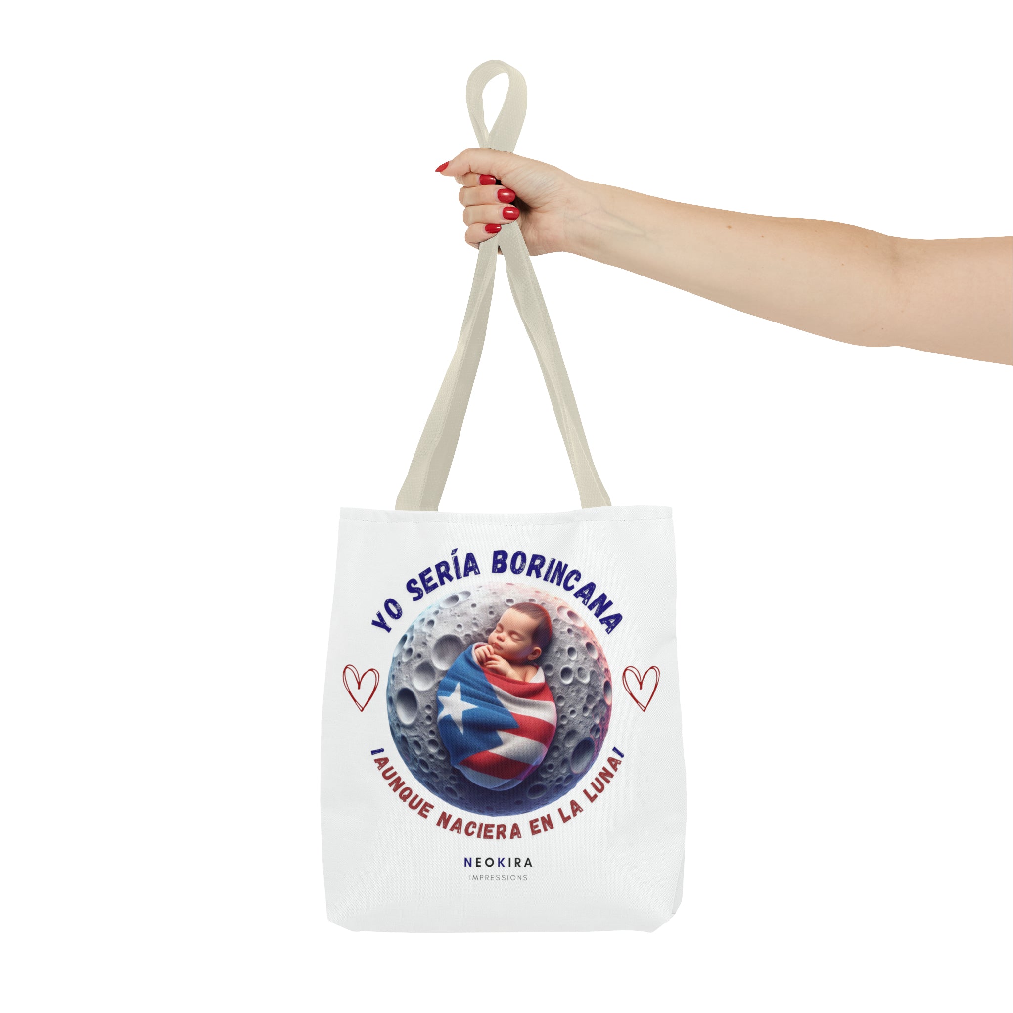 YO SERIA BORINCANA AUNQUE... Tote Bag Tote Bag Printify   