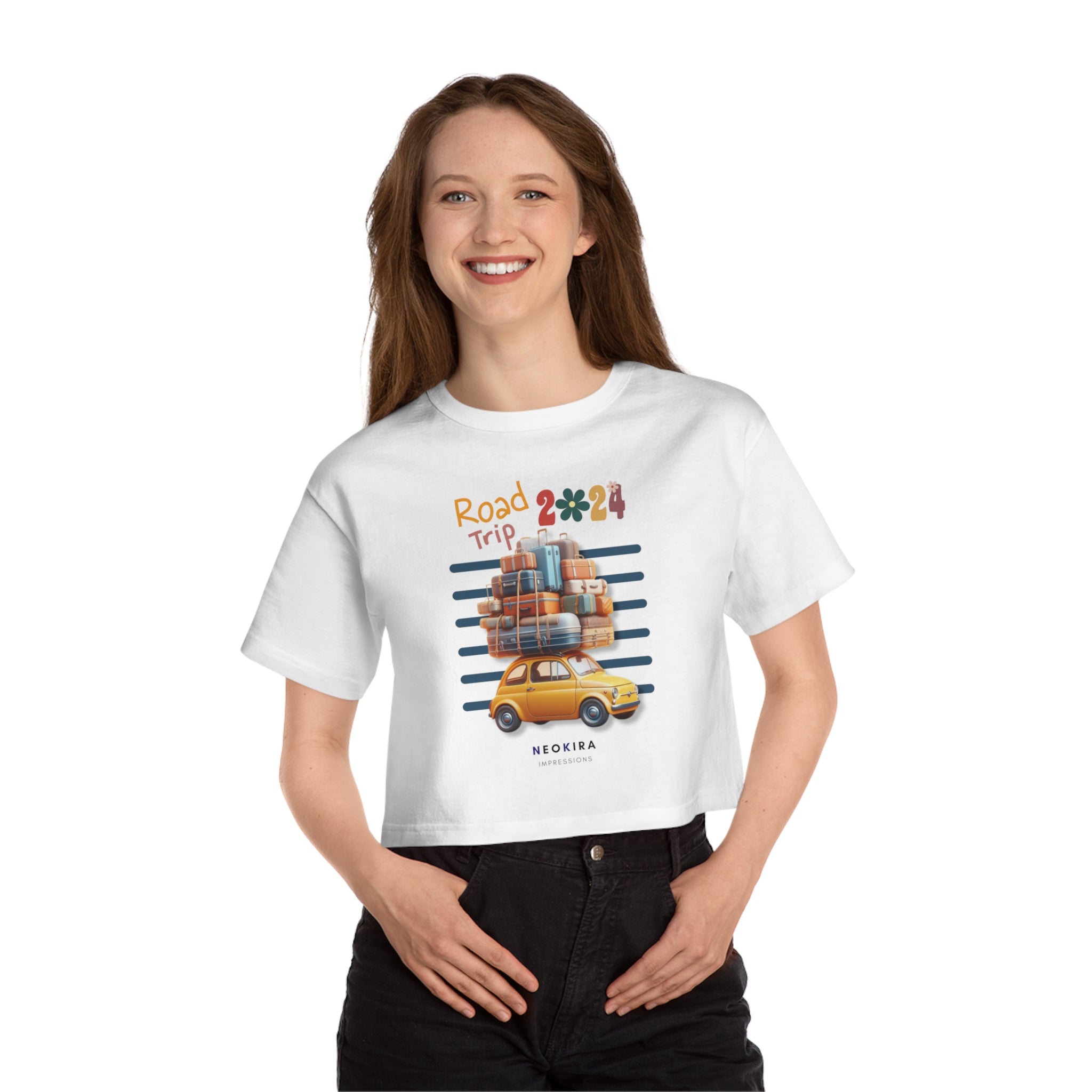 ROAD TRIP... Champion Women's Heritage Cropped T-Shirt Crop Tee Printify   