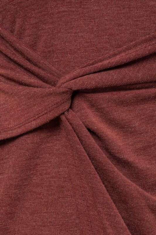 Sleeveless Twist Wrap Rib Midi Dress - NeoKira Unlimited