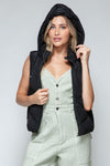 Snobbish Zip Up Quilted Hooded Vest Quilted Vest Trendsi   