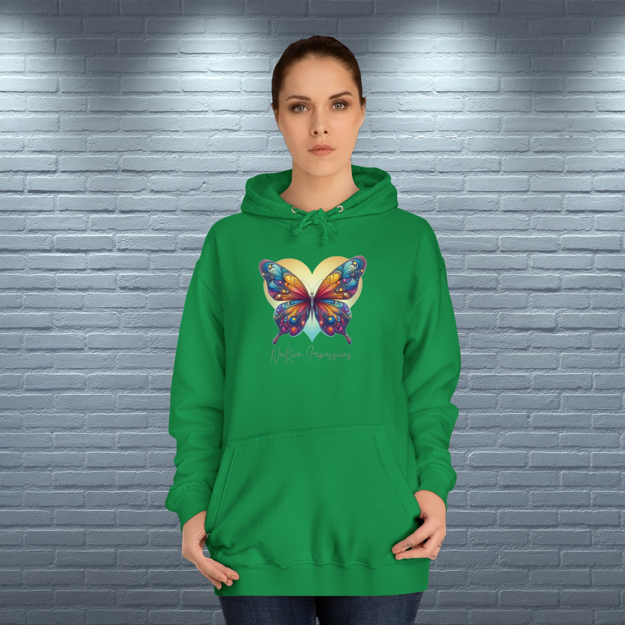 BUTTERFLY Unisex College Hoodie Hooded Sweater Printify   