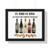 EL VINO ES VIDA Framed Horizontal Poster Poster Printify   