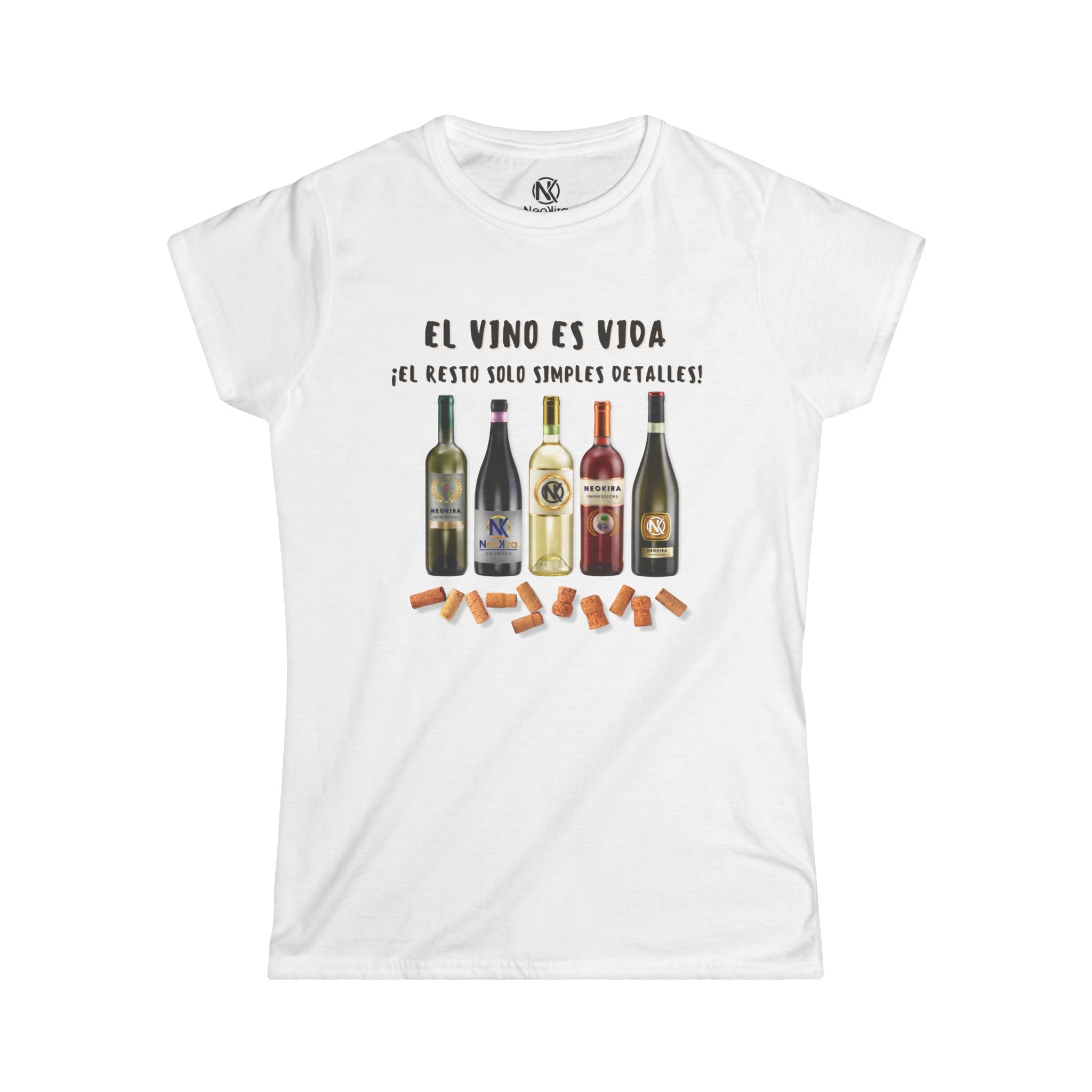 EL VINO ES VIDA Women's Softstyle Tee T-Shirt Printify White S 