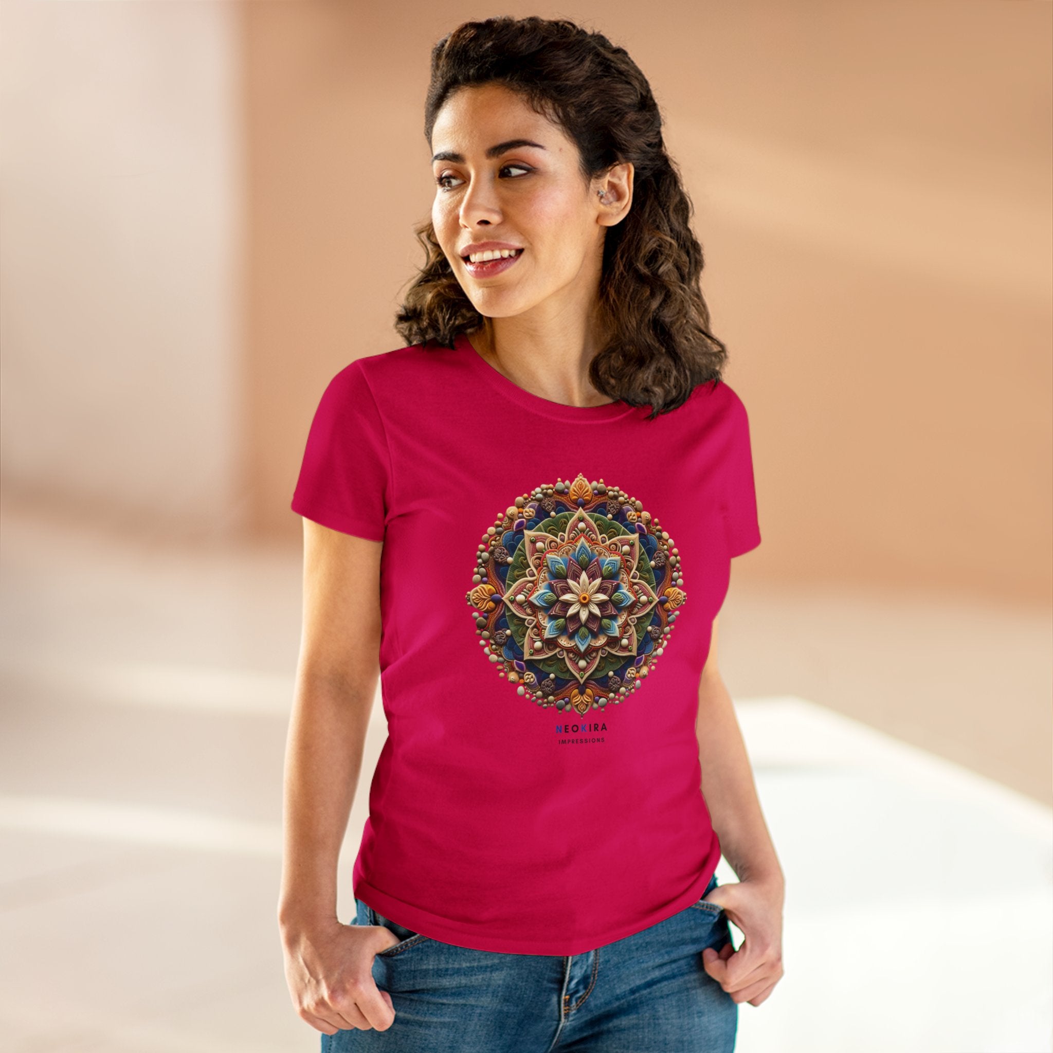 MANDALA Women's Midweight Cotton Tee T-Shirt Printify   