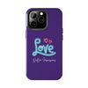 NEON LOVE PURPLE Tough Phone Cases Phone Case Printify   