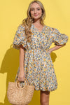 And The Why Full Size Floral Surplice Puff Sleeve Dress Mini Dress Trendsi   