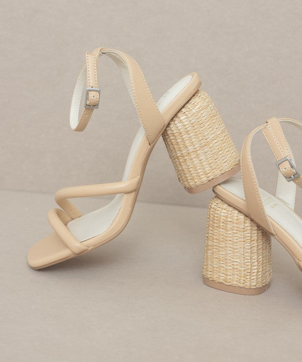 Oasis Society Alaia - Strappy Raffia Heel Sandal Heels Oasis Society   