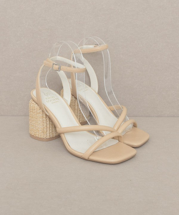 Oasis Society Alaia - Strappy Raffia Heel Sandal Heels Oasis Society NUDE 6.5 