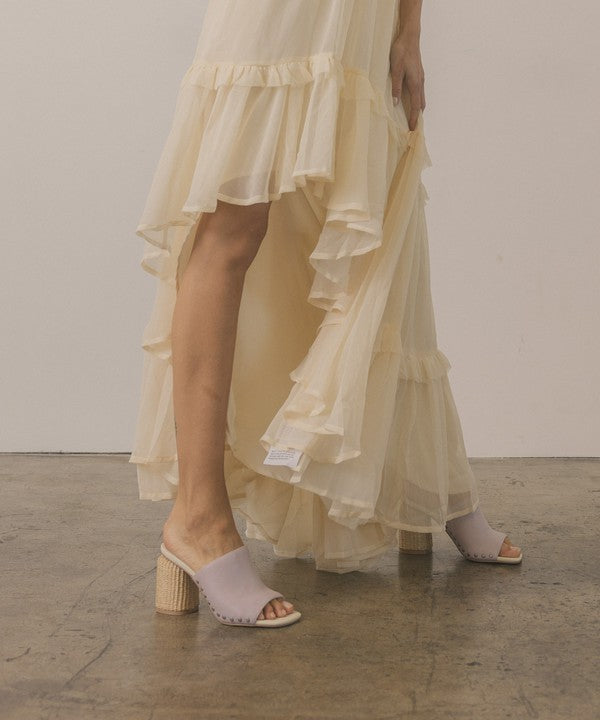 Oasis Society Serena - Studded Raffia Slide Heel - NeoKira Unlimited