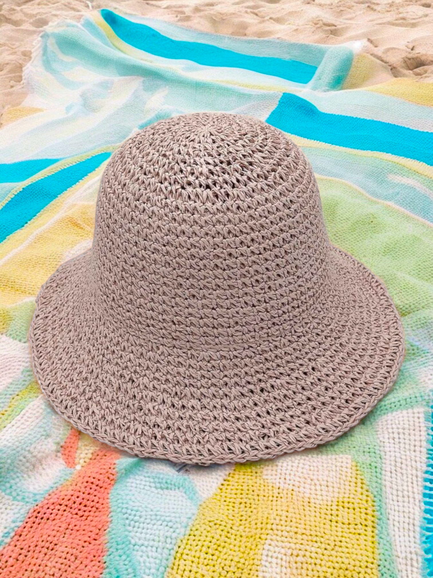 Collapsible Summer Bucket Hat Straw Hats Ellison and Young   