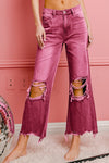 BiBi Distressed Vintage Washed Wide Leg Pants Jeans BiBi   