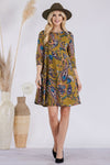 Celeste Full Size Paisley Print Round Neck Dress with Pockets Short Dress Trendsi Olive Paisley S 