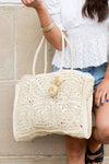 Straw Traveler Tote  Aili's Corner Straw OneSize 