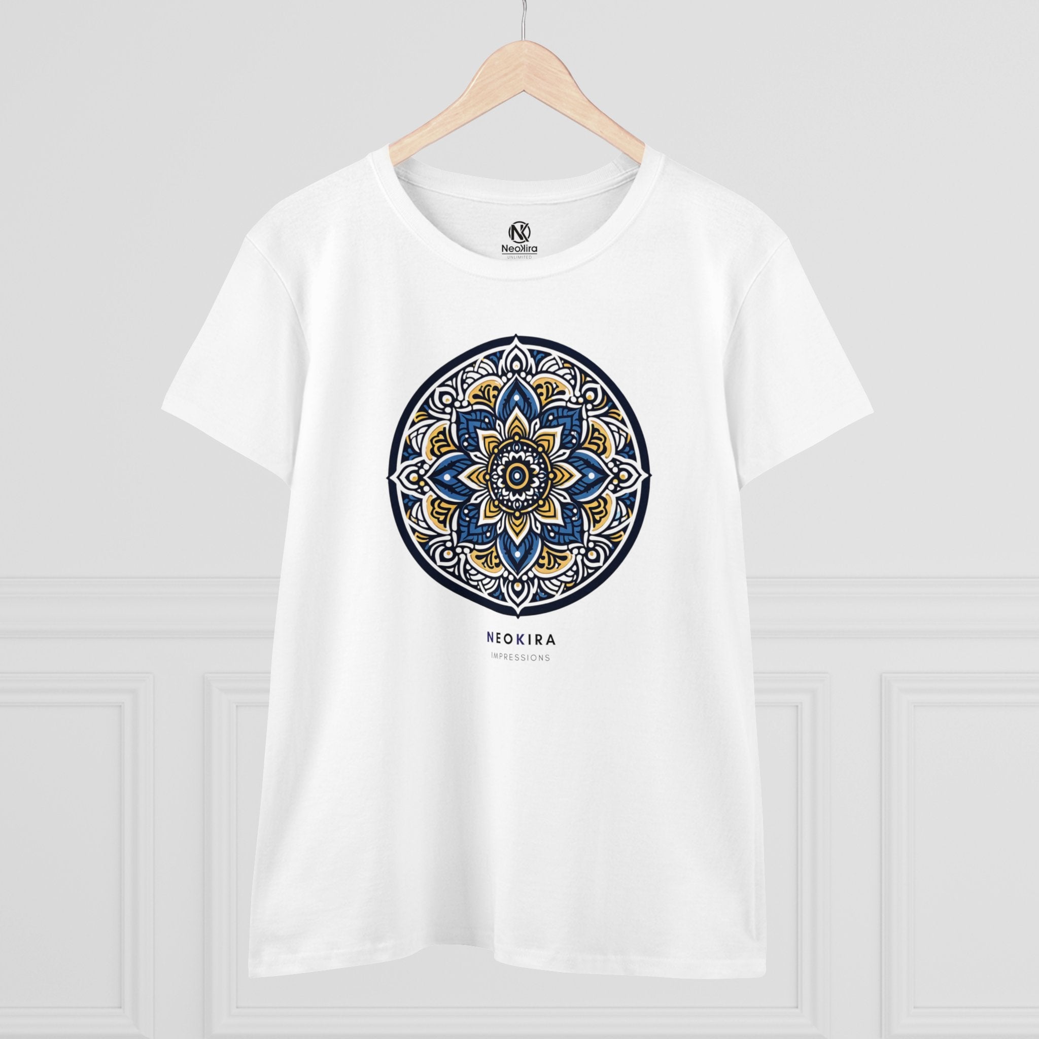 MANDALA Women's Midweight Cotton Tee T-Shirt Printify White S 