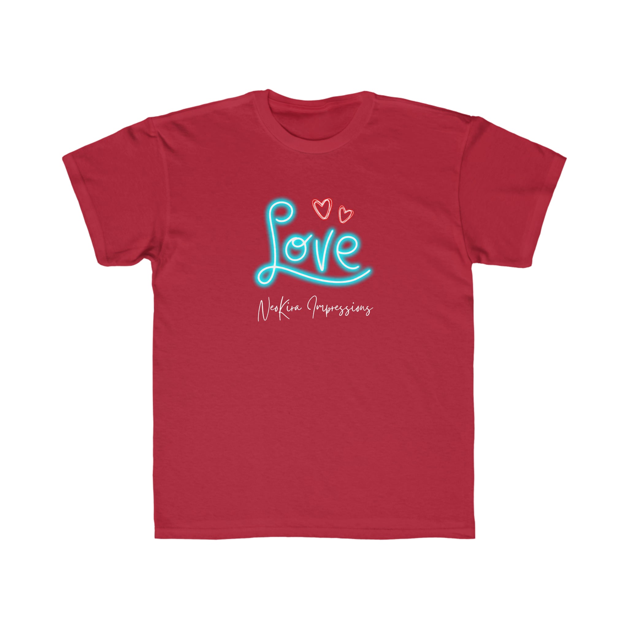 NEON LOVE...Kids Regular Fit Tee Kids clothes Printify Red S 