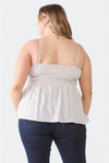 Zenobia Plus Size Frill Smocked Floral Sweetheart Neck Cami Top Trendsi   