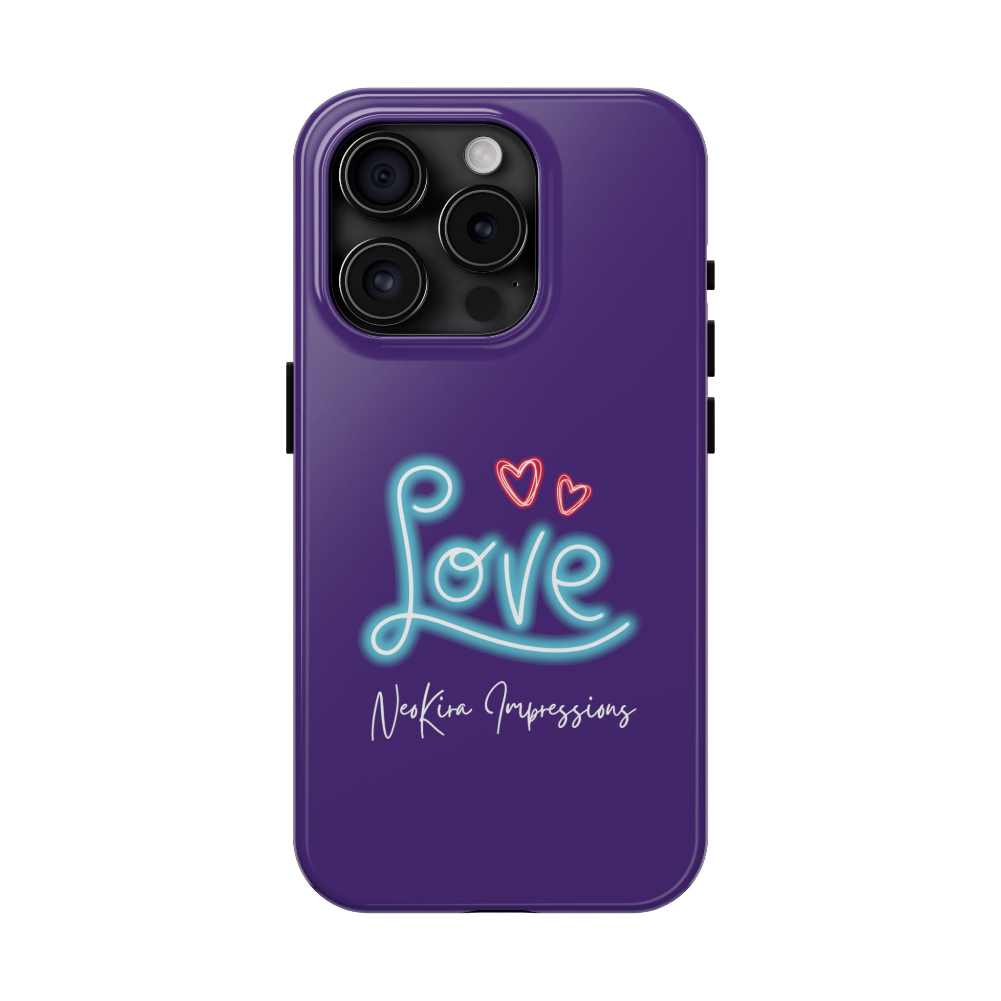 NEON LOVE PURPLE Tough Phone Cases Phone Case Printify   