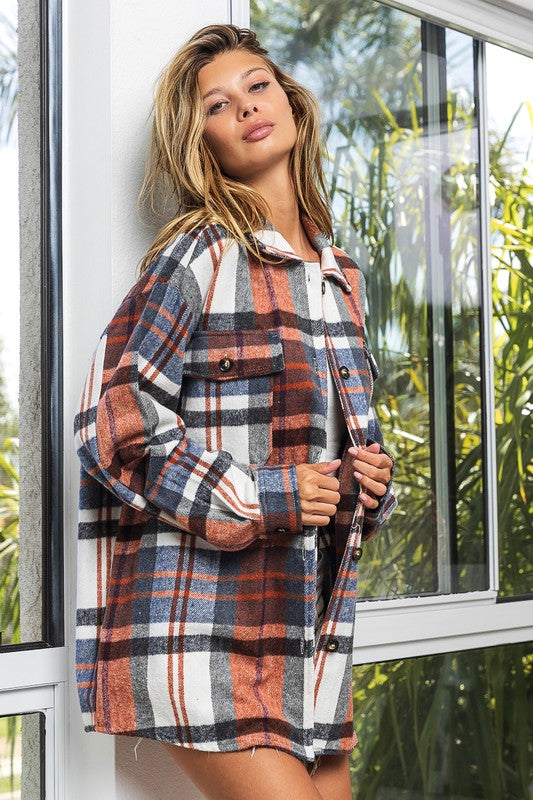 BiBi Textured Shirts With Big Checkered Point Shirt BiBi   