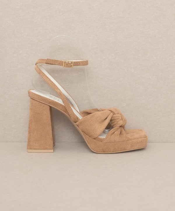 Oasis Society Zoey - Knotted Band Platform Heels Heels Oasis Society ALMOND 6 