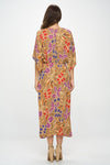 Renee C. Leaf Print Kimono Dress with Front Twist Maxi Dress Renee C.   