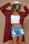 BiBi Twist Knitted Open Front Cardigan With Pockets Cardigan BiBi   