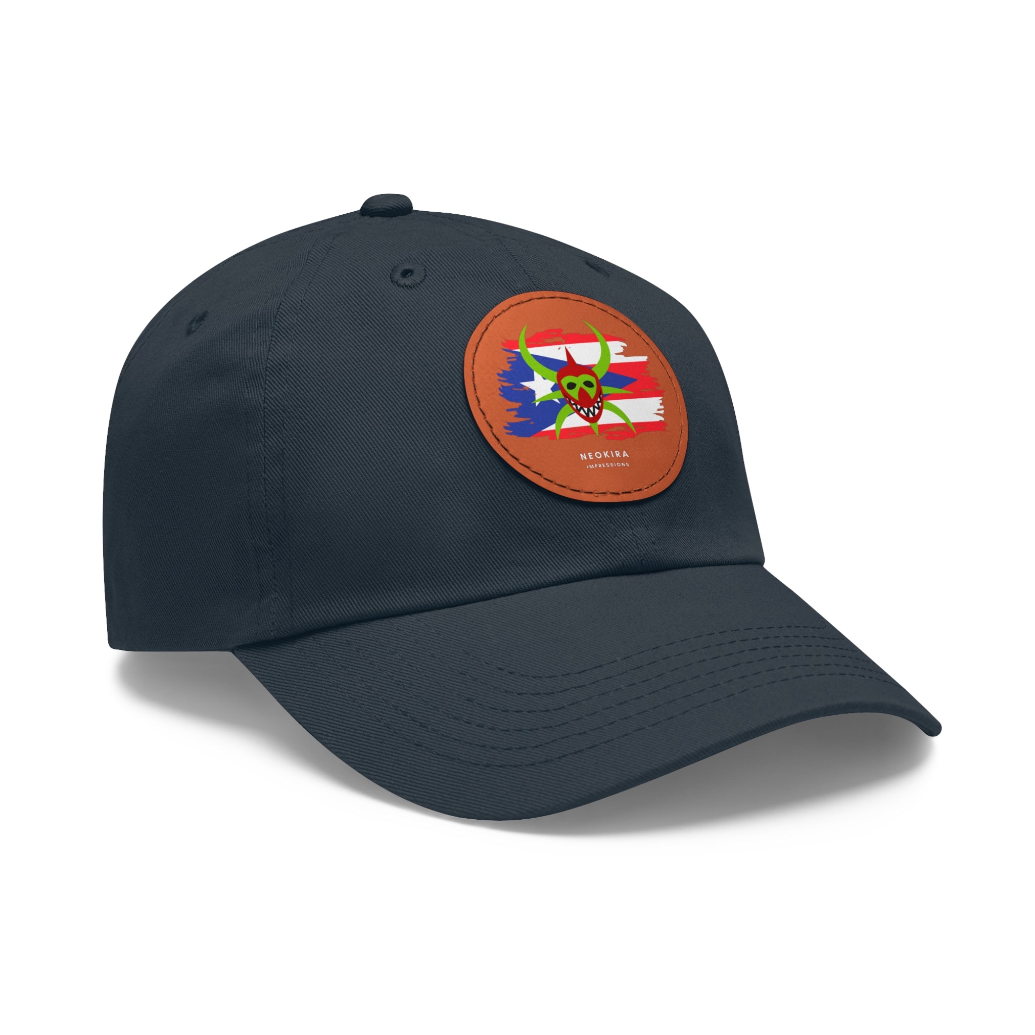 VEJIGANTE Dad Hat with Leather Patch (Round) Caps Printify   