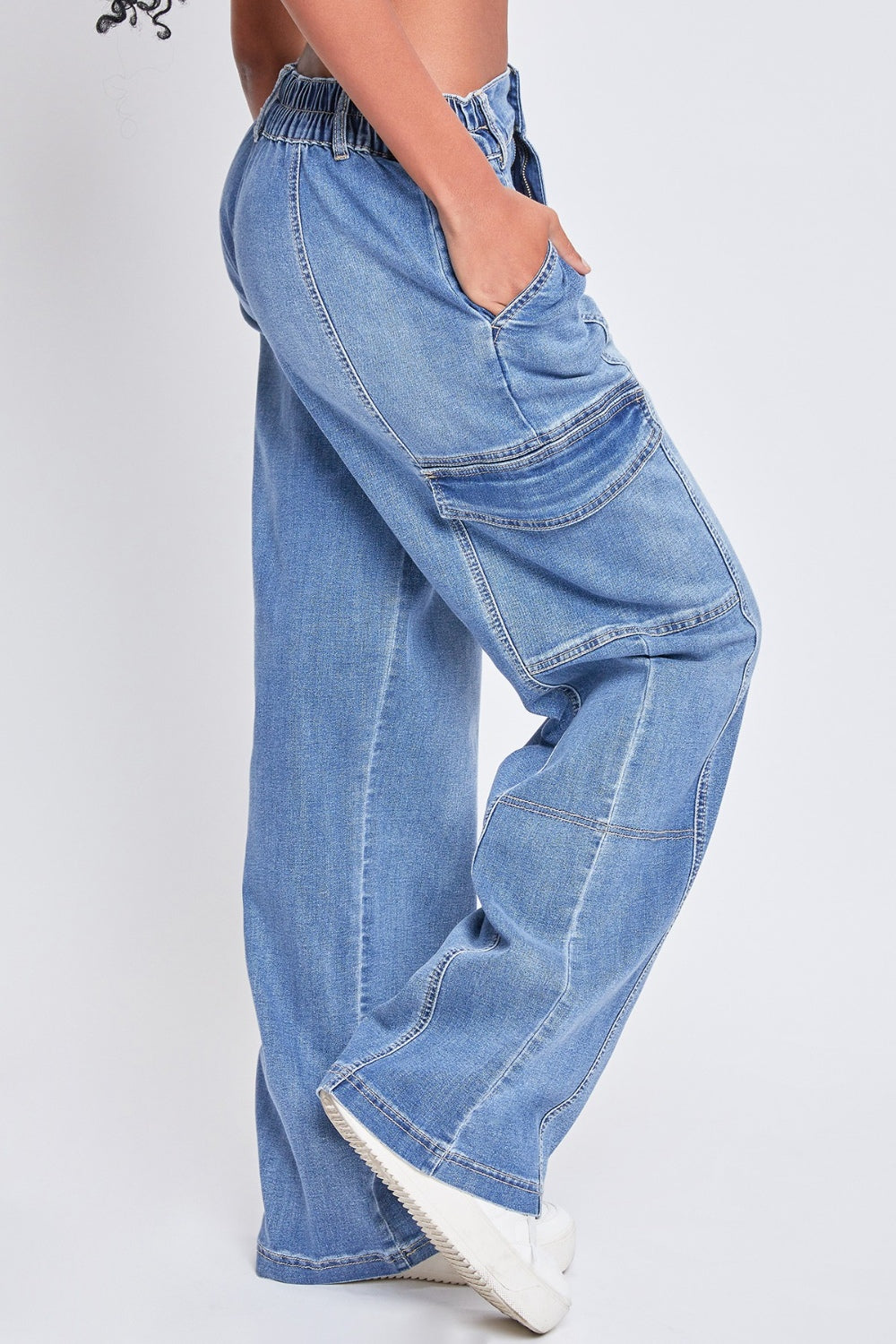 YMI Jeanswear High-Rise Straight Cargo Jeans Jeans Trendsi   